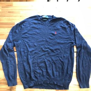 Polo‎ by Ralph Lauren 100% Pima cotton men’s sweater size large navy blue